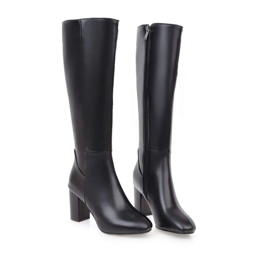 Amazon.com | Womens Classic Leather Knee High Boots Faux